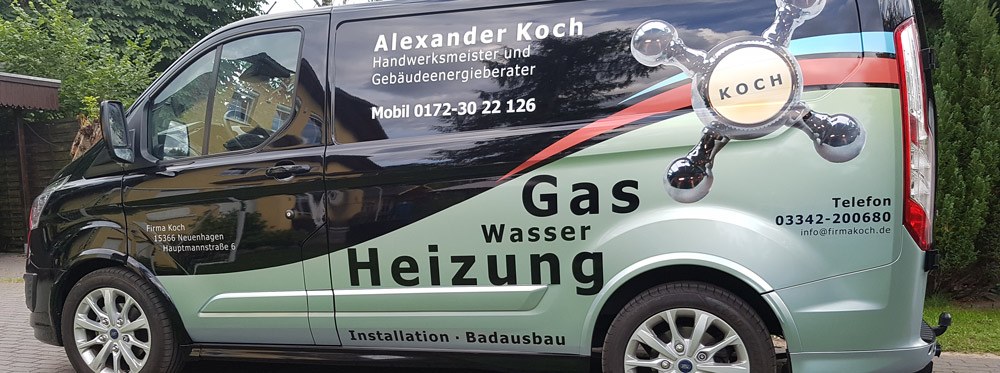 Alexander Koch Installation Fachmann für Erneuerung einer Heizungsanlage in Neuenhagen Firmenfahrzeug