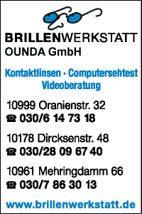 Brillenwerkstatt Ounda GmbH Banner